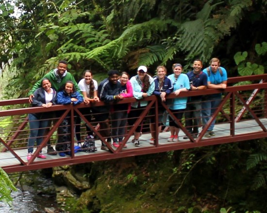 Georgia Southern Students at the La Paz Waterfalls in Costa Rica