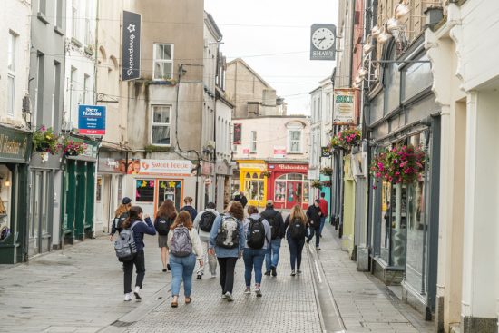 A group of students exploring Wexford town.